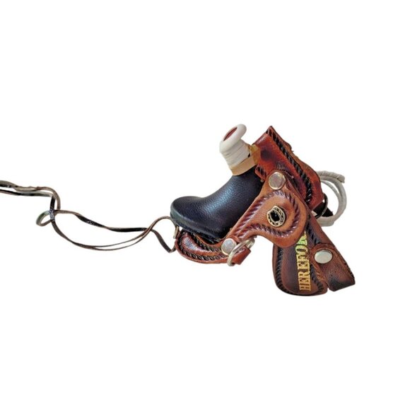 Vintage Western Saddle Rope Christmas Tree Ornament Leather 4" - Picture 1 of 11